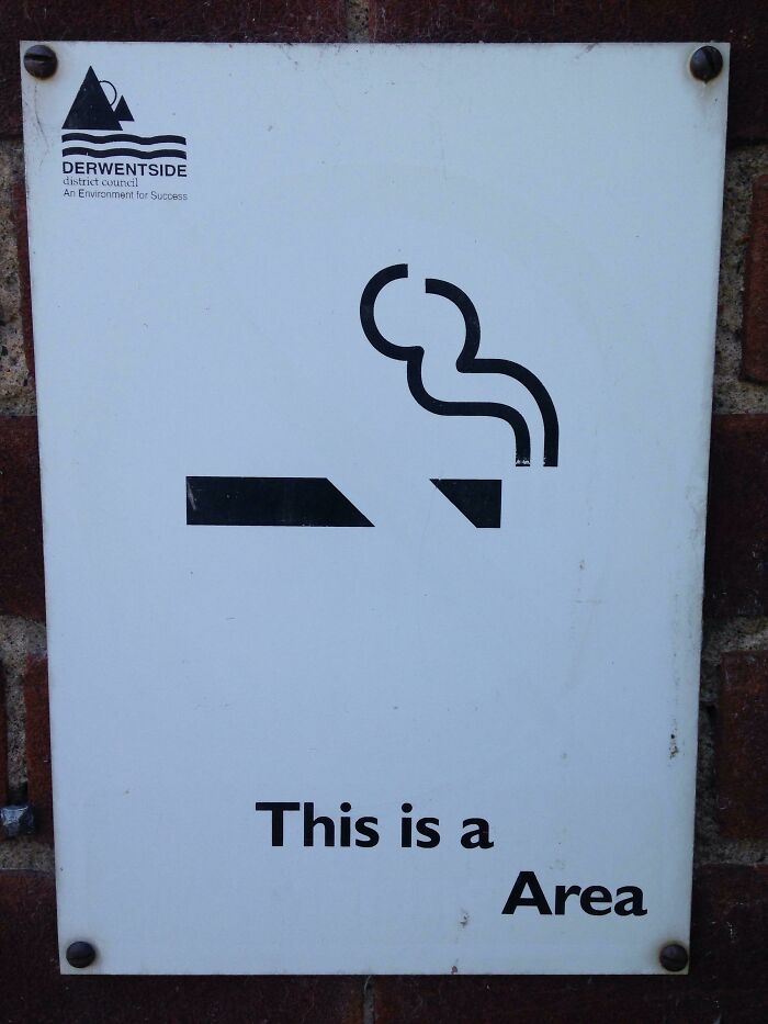 The Red Came Off This "No Smoking" Sign
