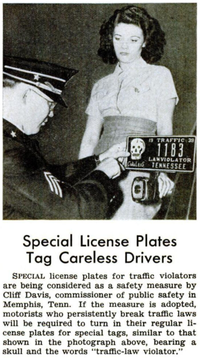 1939 Proposal To Identify Bad Drivers With A Special License Plate, Memphis Tennessee