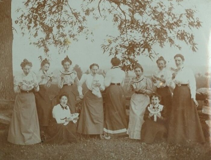 Women At A Watermelon Eating Contest At Grimsby Park (Grimsby, Ontario 1890's)