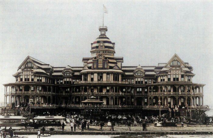 The Beach Hotel, Galveston, Tx. Built In 1882 And Destroyed By A Mysterious Fire In 1898