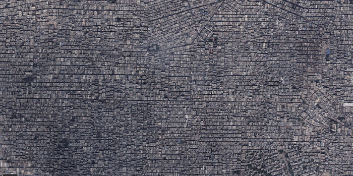 Vista por satélite de Nueva Delhi (20 millones de habitantes)