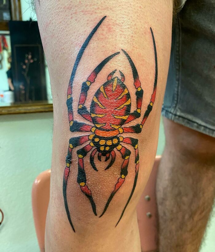 Red spider tattoo 