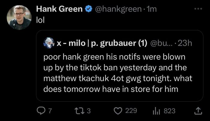 Hank Green Tweeted That He Was Receiving Chemo Earlier Today