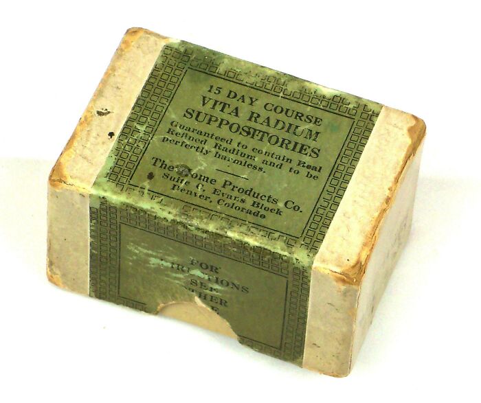 Suppositories Guaranteed To Contain Healthy, Healing Radium!