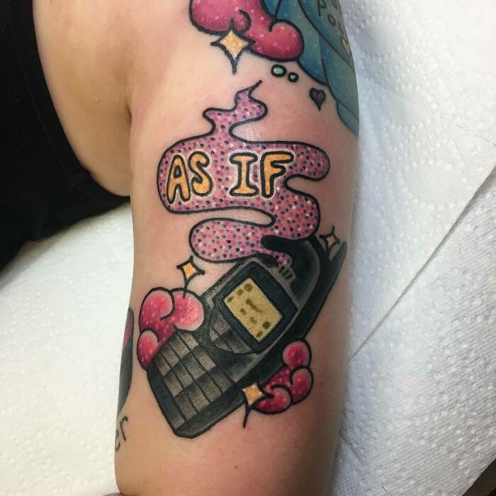 As If - Clueless with phone arm Tattoo