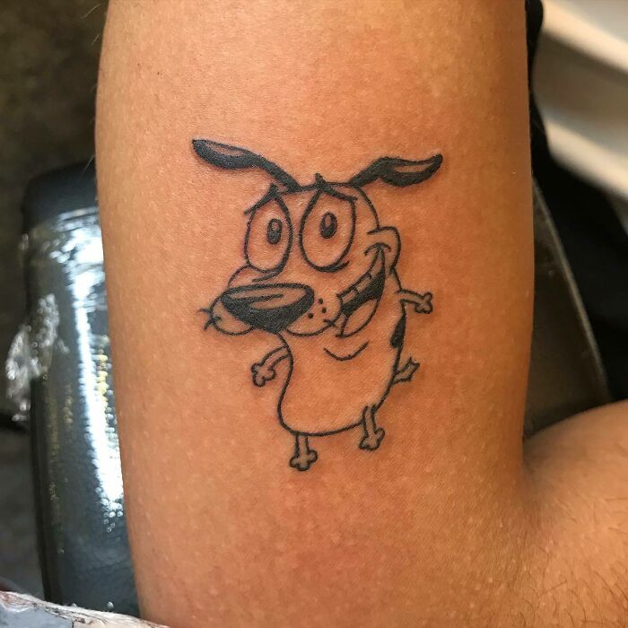 Courage The Cowardly Dog arm Tattoo