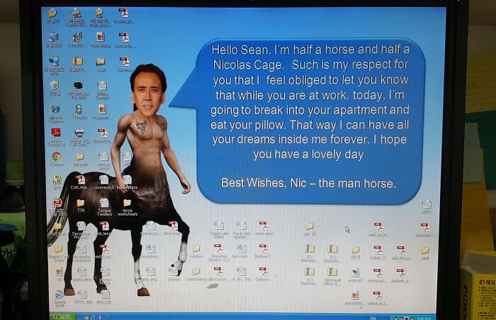 I Left My Desk To Go On Break And Came Back To New Wallpaper. My Coworker Is Fantastic