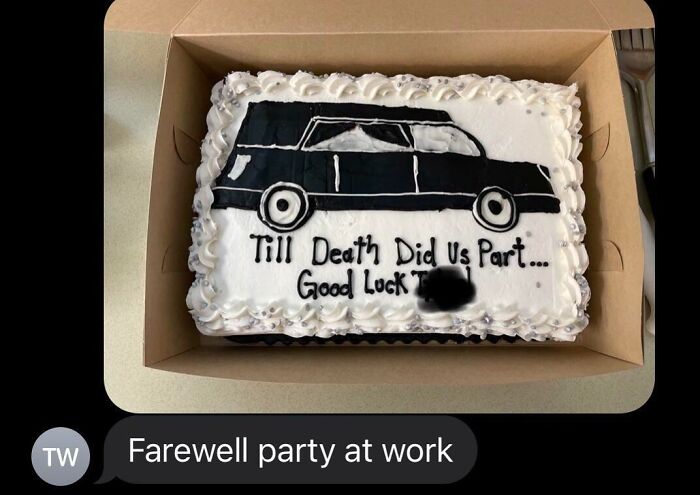 My Brother Has Decided To Become A Mortician. His Coworkers Baked Him A Farewell Cake