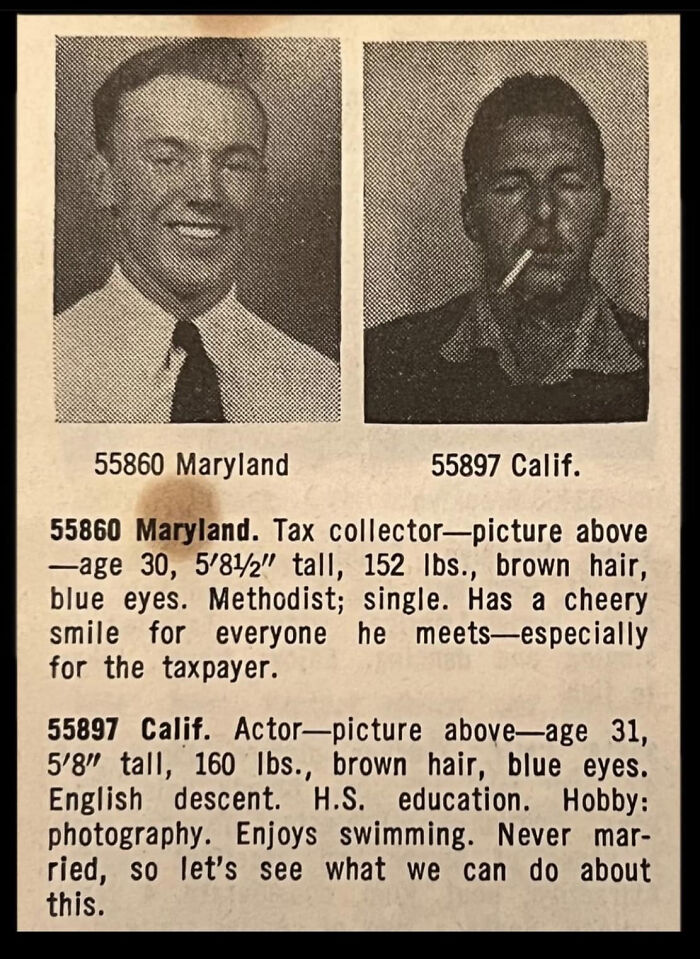 Personal Ads, 1957