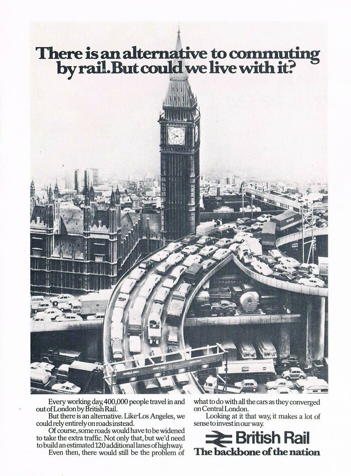 1979 Ad For London Transit Showing How The City Would Look If Built By American Planners