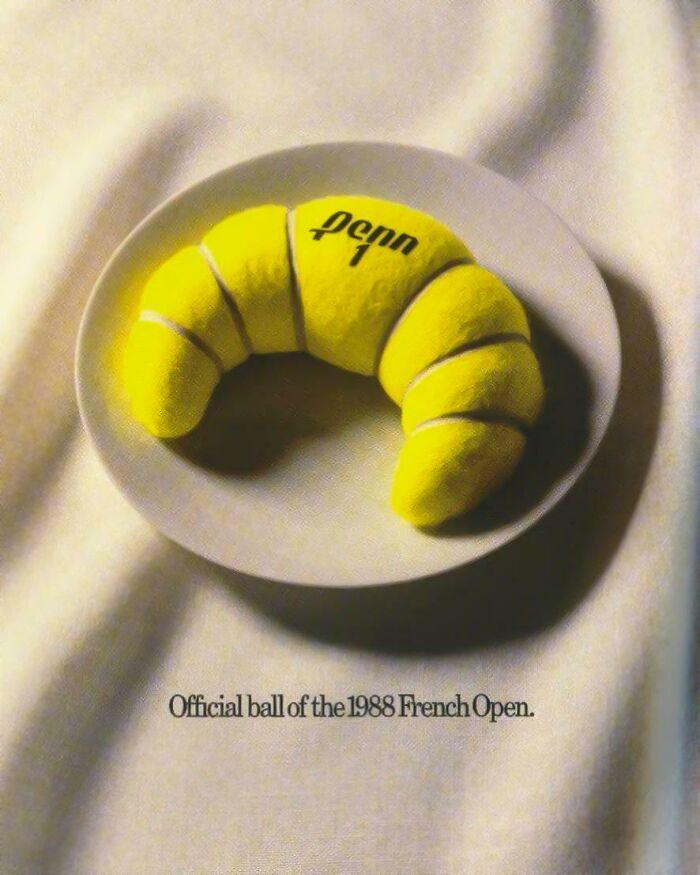 1988 Penn Tennis Ball Ad Promoting The French Open