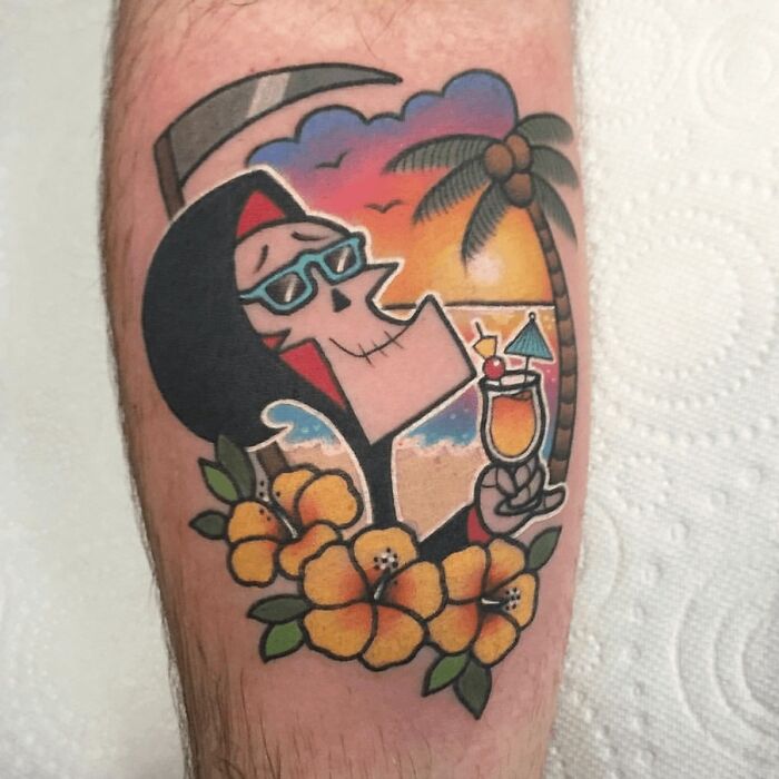 Grim Reaper at vacation Tattoo