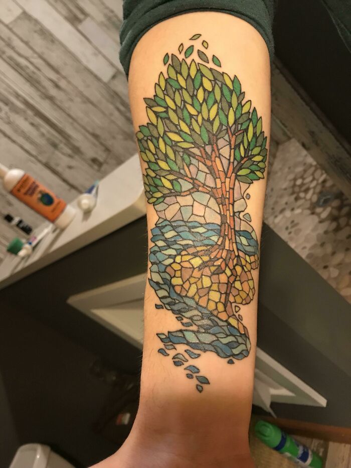 Mosaic Tree Tattoo