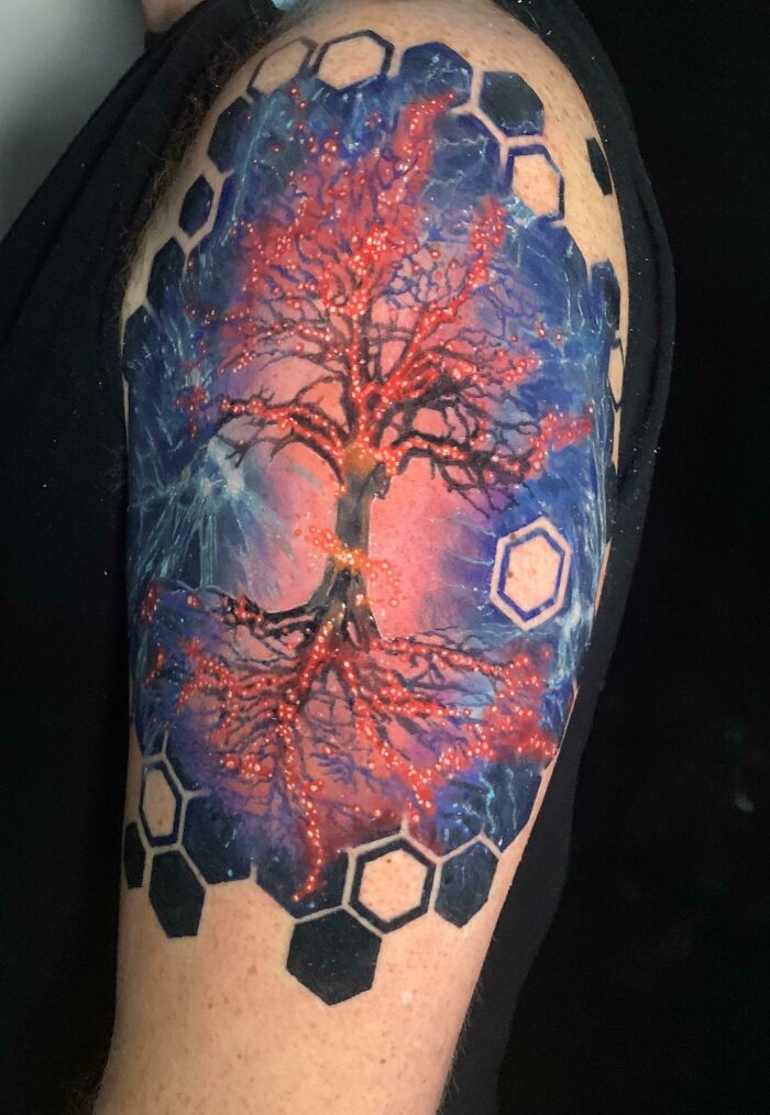 Tree With Lightning Tattoo