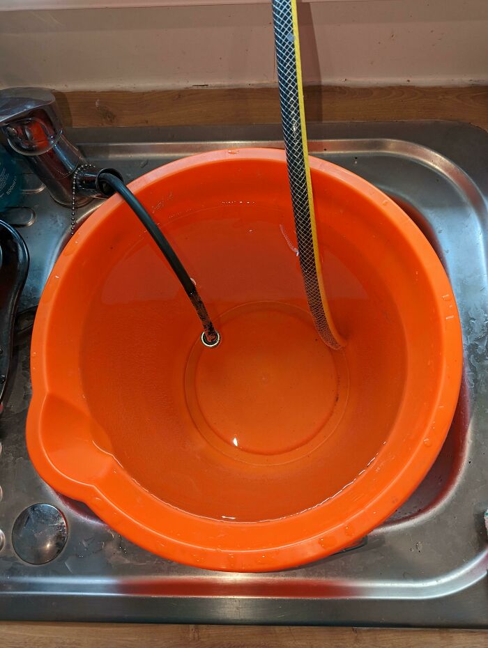 Need To Fill A Kids Pool With Warm Water? Use A Bucket And Syphon To Connect Your Hot Tap To The Hose