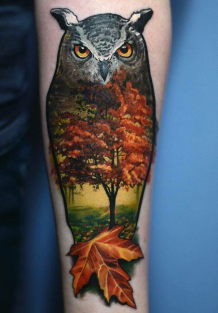 Tree Owl Tattoo
