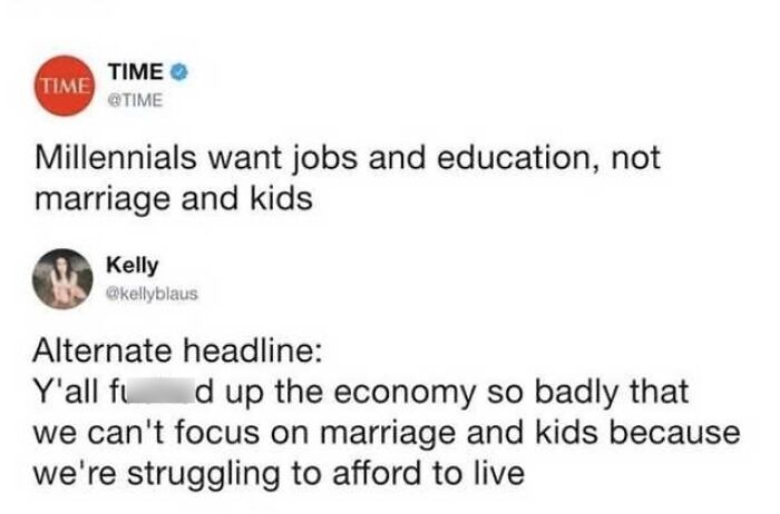 Darn Millennials Wanting To Be Able To Have A Living Wage
