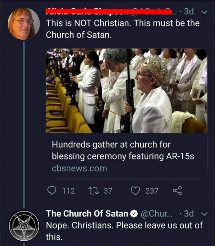In Church For Blessing Ar-15's. But Blaming Others Than Christians