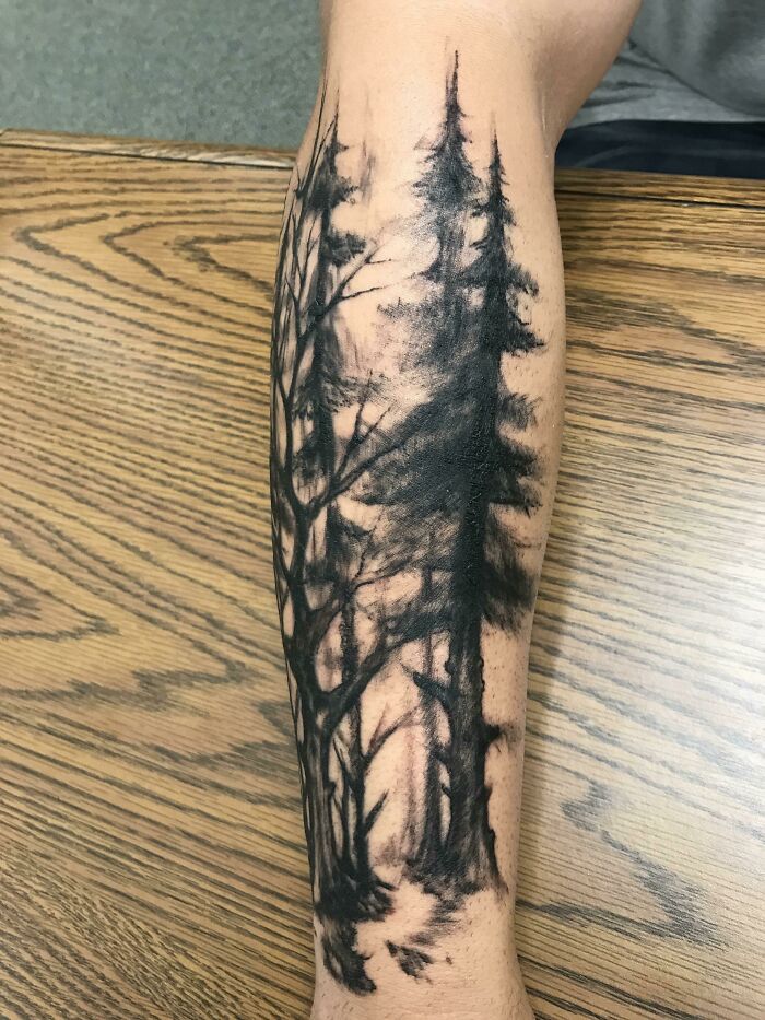 Forest Trees Scene Tattoo
