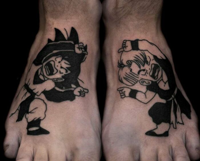 DBZ Goten And Trunks Fusion Dance feet Tattoo