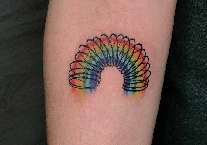 90's rainbow arm Tattoo