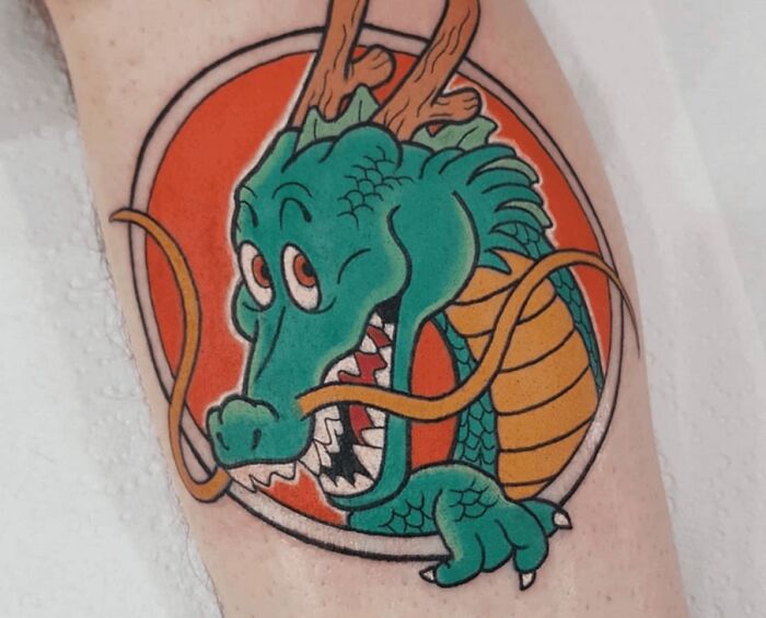 Dragon Ball Shenron arm tattoo