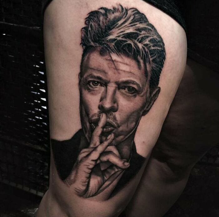 Bowie leg tattoo
