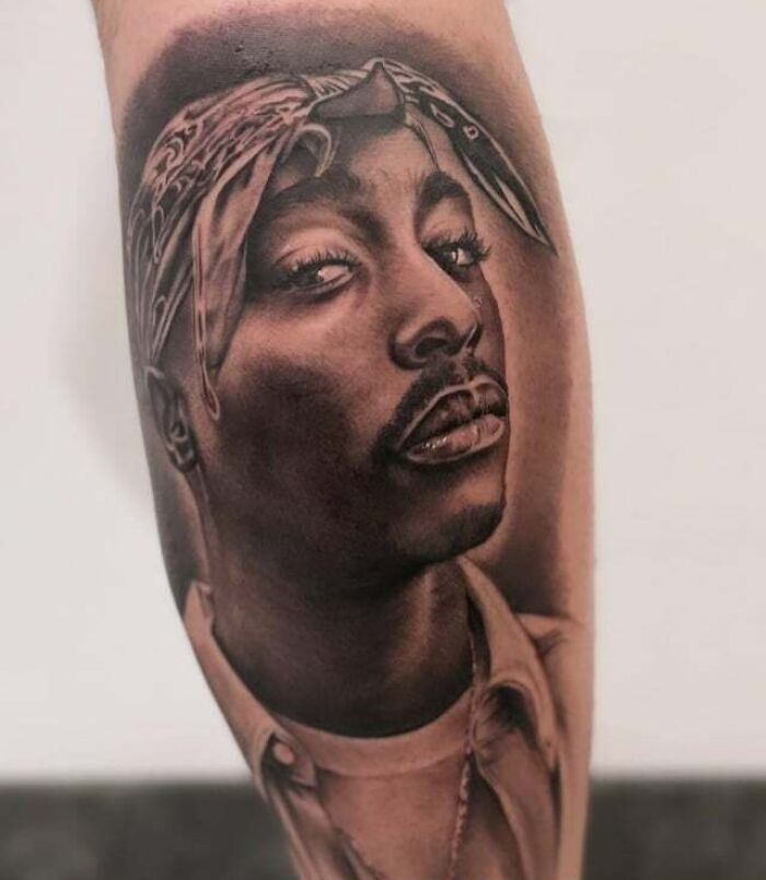Tupac Shakur Portrait tattoo