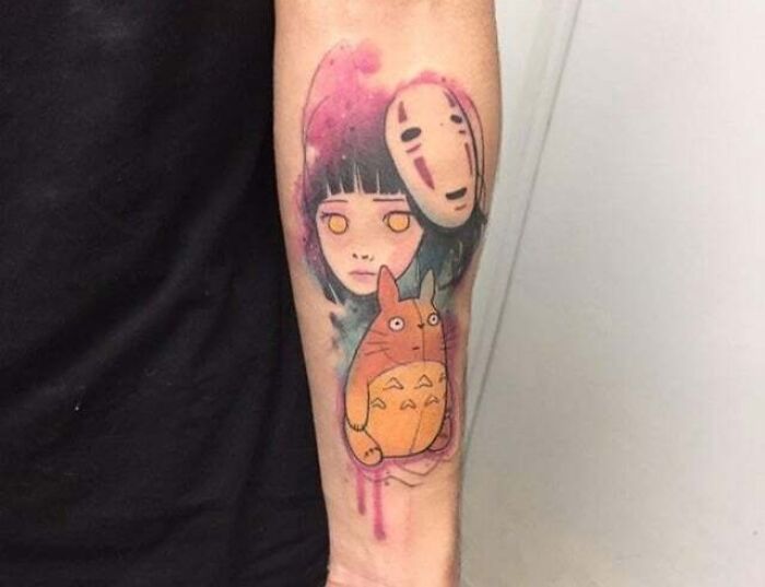Color Studio Ghibli Themed arm Tattoo