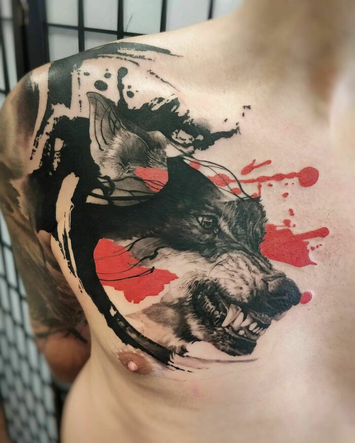 Trash Polka wolf tattoo