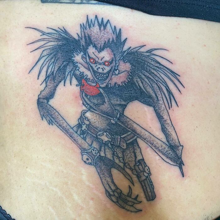 Ryuk eating apple Tattoo From Death Note