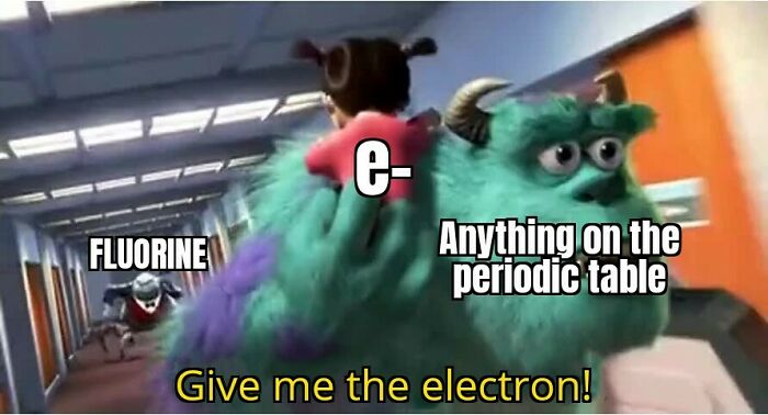 Meme about Fluorine and electron 