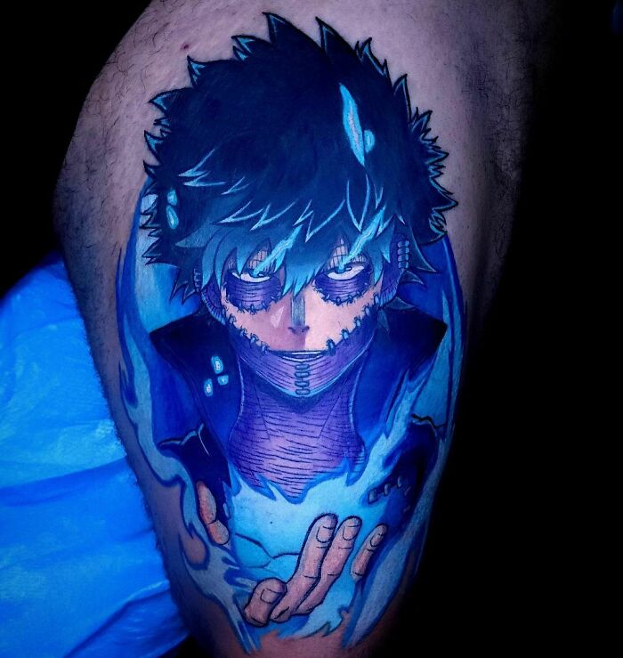 Color Dabi hold blue fire Tattoo From My Hero Academia