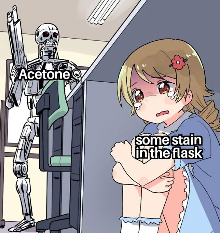 Meme about Acetone and a stain 