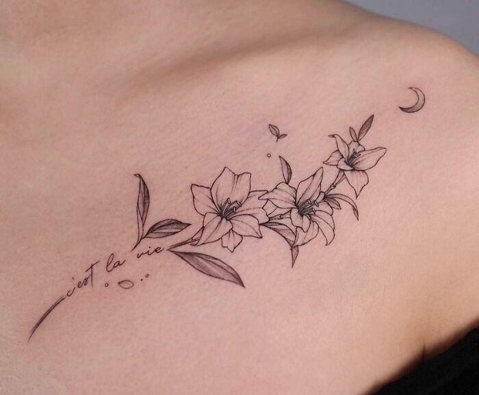 Gladiolus Collarbone tattoo
