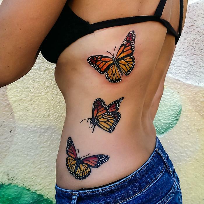 Monarch Butterflies on the left side Tattoos