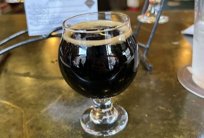 dark beer in a glass