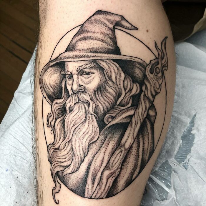 Gandalf and his staff tattoo 