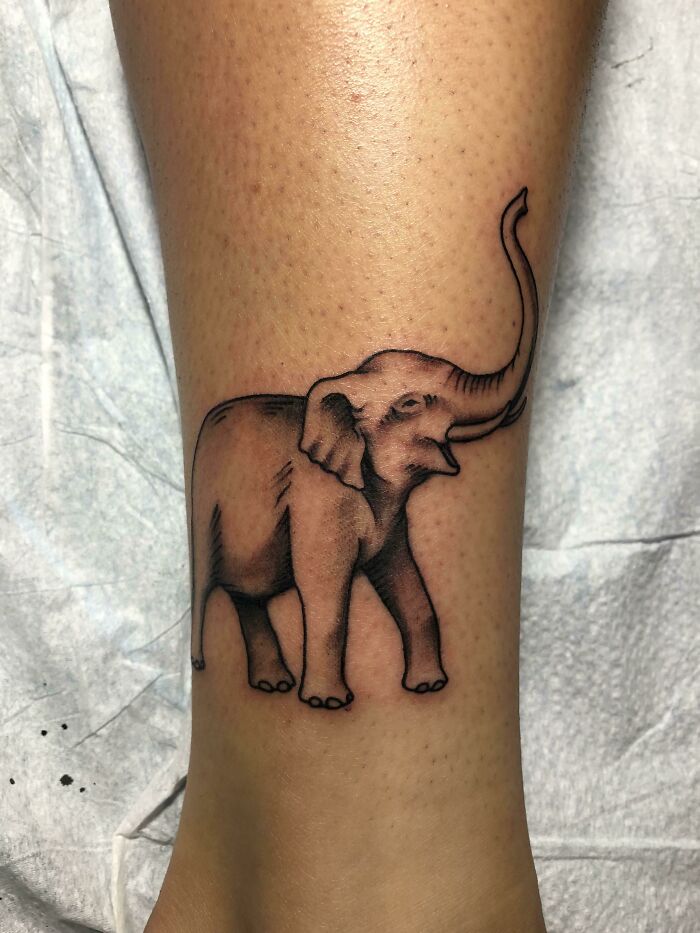 Elephant ankle tattoo