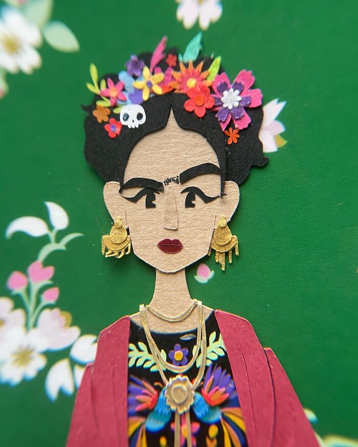 I've Been Making Frida Kahlo Out Of Paper Since 2015, And Here Is My Artistic Progression