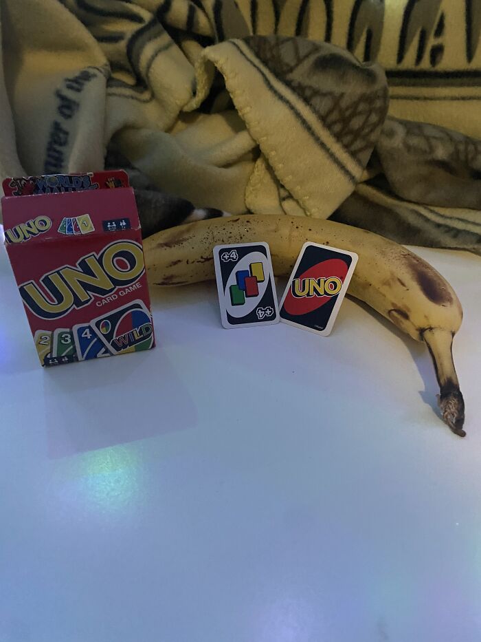 Banana For Scale: Miniature Uno Card Game! Has More Cards In Box