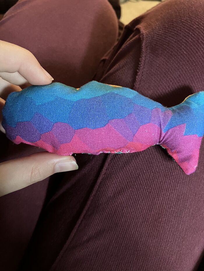 Not Mine Exactly But I Found This Fabric While Sewing Cat Toys For My Local Animal Shelter