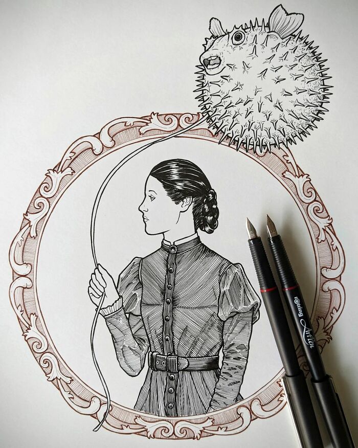 "Taking The Pufferfish Out For A Stroll"