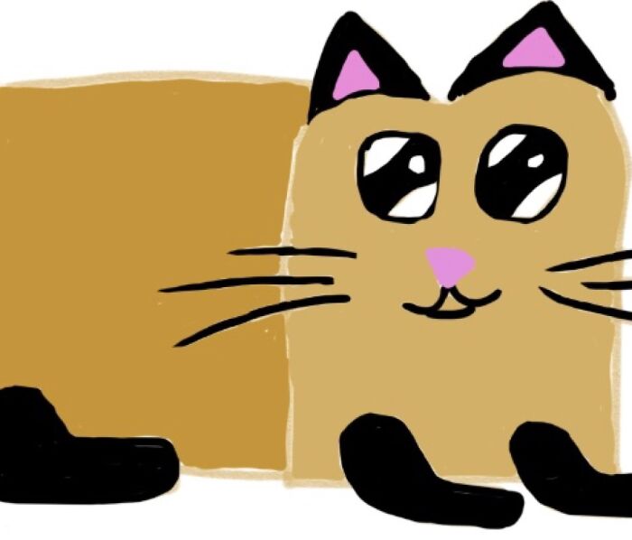 I Don't Have A Cat, Nor Am I Am Artist, But Here Is A Loaf Cat Lol