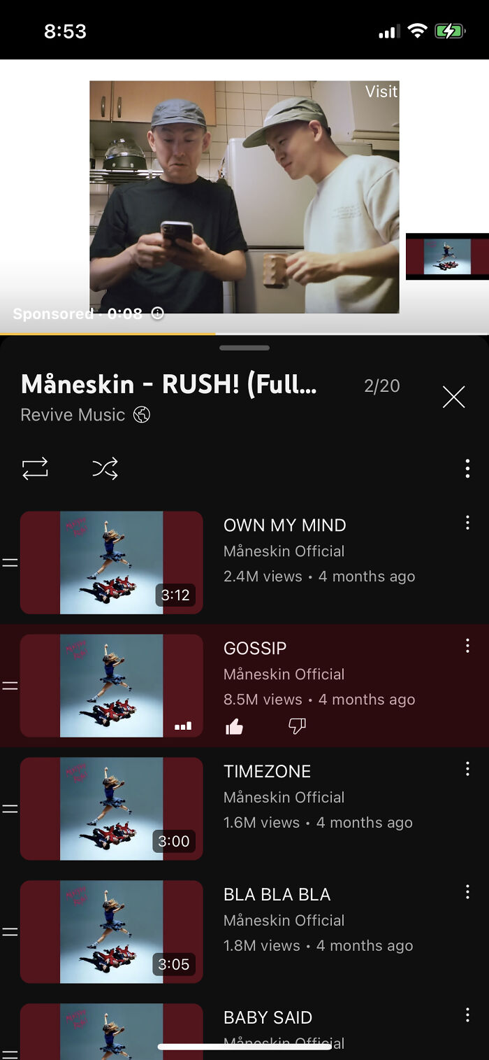 Listening To The Måneskin Rush Album
