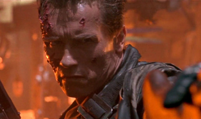 Terminator's face close up