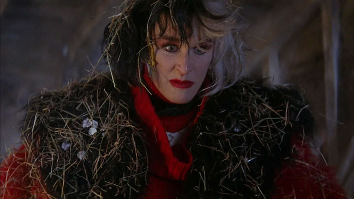 Cruella de Vil in a straw