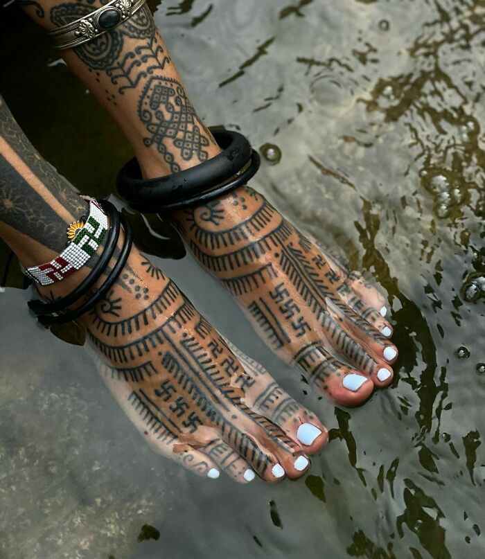 tribal tattoos on feet