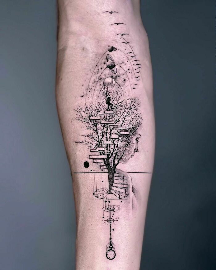 Abstract Tree Tattoo