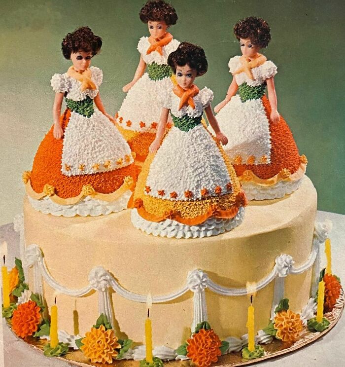 Autumn Dolls Cake (1976 Wilton Yearbook Of Cake Decorating)